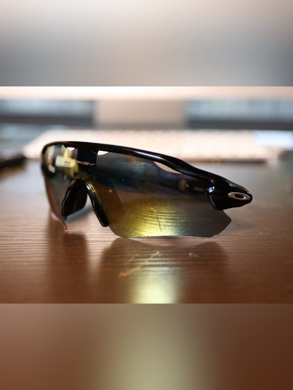 Oakley Shield Sunglasses - Blue and Gold Mirrored Lens
